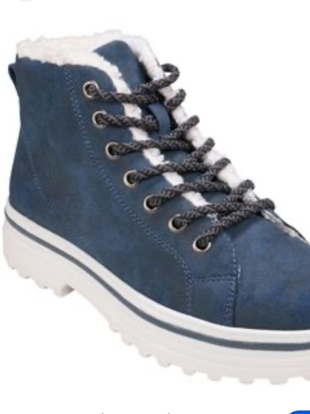 G.C. Shoes Faux Fur-Lined Winter Boots in Blue & White EU 39 NEW